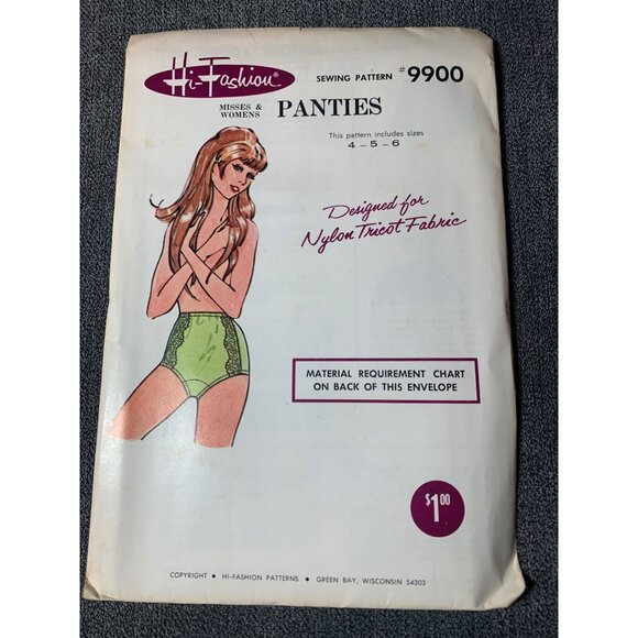Hi Fashion Sew Misses Panties Sewing Pattern sz 4 5 6 9900 - uncut - Picture 7 of 10
